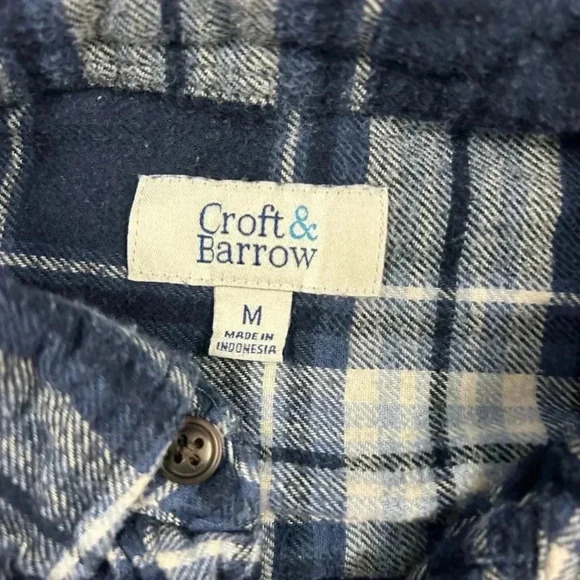Men’s Croft And Barrow Blue Flannel Size Medium - Picture 4 of 5